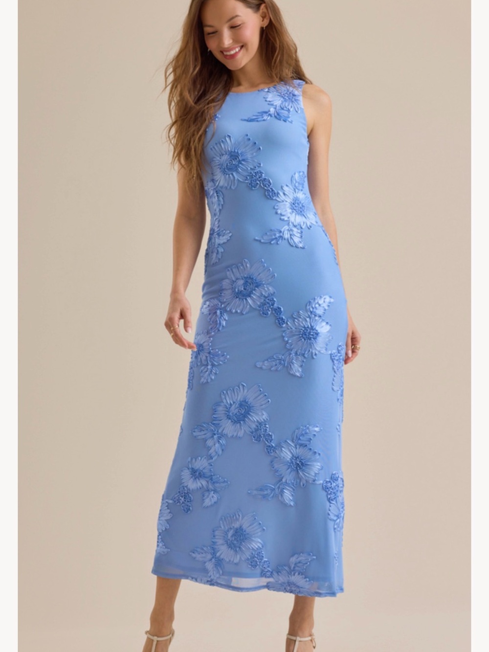 Altar'd State Blue Aymie Floral Maxi Dress